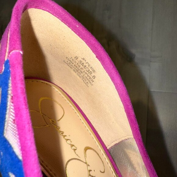 JESSICA SIMPSON Pink and purple floral high heels - Picture 5 of 5